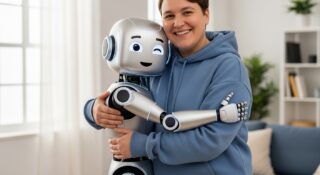 “Person showing emotional attachment to AI chatbot during therapy session.”